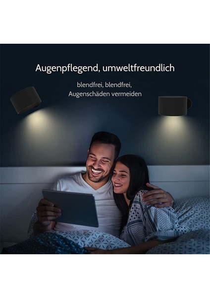 LED Duvar Lambası USB Şarj Edilebilir Uzaktan Kumanda Kablosuz Duvara Monte Aplik Işıklar Yatak Odası Okuma Lambası-Beyaz (Yurt Dışından)