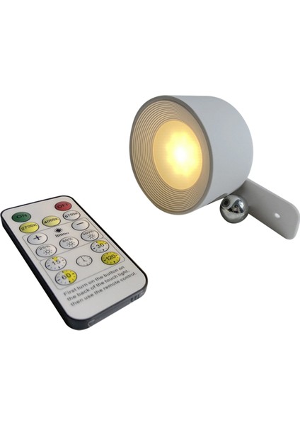 LED Duvar Lambası USB Şarj Edilebilir Uzaktan Kumanda Kablosuz Duvara Monte Aplik Işıklar Yatak Odası Okuma Lambası-Beyaz (Yurt Dışından)