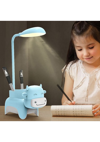3 Modlu LED Şarj Edilebilir Masa Lambası Telefon Kalemlik Sevimli Lamba USB Şarj Yatak Odası Başucu Lambası Lampu Belajar Pembe (Yurt Dışından)
