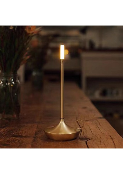 1800MAH Şarj Edilebilir LED Masa Lambası Retro Dokunmatik Ayarlı Masa Lambası Yatak Odası Için Restoran Dekorasyon Işık Gümüş (Yurt Dışından)