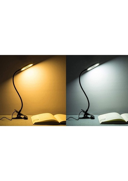 Masa Lambası, LED Klipsli Işık Okuma Işıkları USB Kitap Kelepçeli Işık 3 Renk Modu Göz Korumalı Çocuk Masa Lambası (Yurt Dışından)