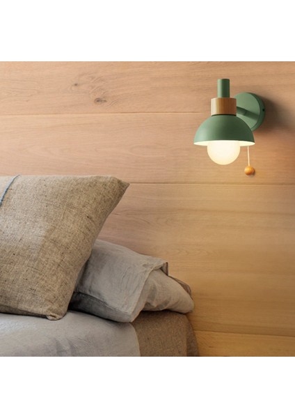 Oturma Odası Sundurma Koridor Lambası Iskandinav Minimalist Modern Yatak Odası Başucu Lambası Macaron Duvar Lambası (Yeşil) (Yurt Dışından)