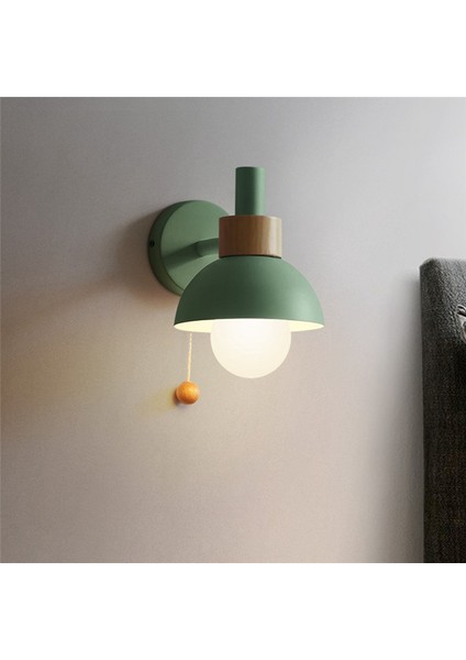 Anahtarlı LED Duvar Lambası Ahşap Aplik Işıklar Iç Aydınlatma Ev Dekoru Başucu Yatak Odası Oturma Odası Ampullü B (Yurt Dışından) modelleri