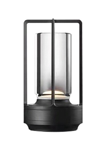2600MAH Şarj Edilebilir LED Masa Lambası Modern Dokunmatik Ayarlı Masa Lambası Yatak Odası Restoran Dekorasyonu Işık Siyah (Yurt Dışından)