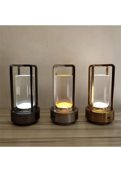 2600MAH Şarj Edilebilir LED Masa Lambası Modern Dokunmatik Ayarlı Masa Lambası Yatak Odası Restoran Dekorasyonu Işık Siyah (Yurt Dışından)