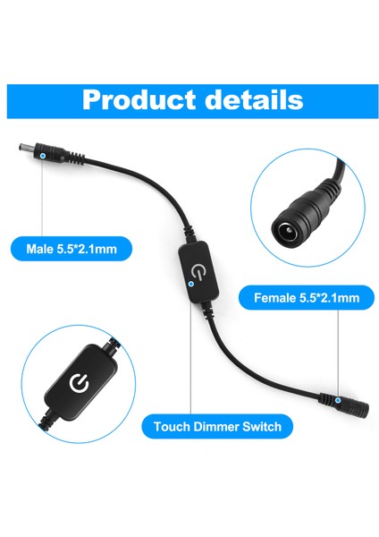 LED Monokrom Kontak Anahtarı Kontrol Cihazı Çevrimiçi Kademesiz Dimmer Kontrol Cihazı DC12-24V 3A Kontak Dimmer (Siyah) (Yurt Dışından) indirimleri