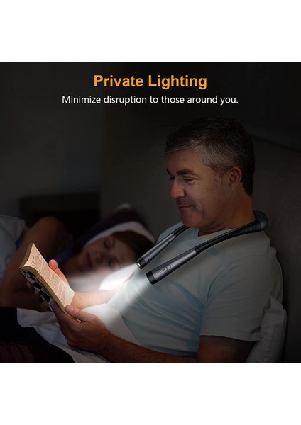 Boyun Okuma Lambası Kitap, Yatakta Okuma Için Şarj Edilebilir LED Kitap Lambası, 3 Renkli Göz Koruma Modu, Mavi (Yurt Dışından) indirimleri