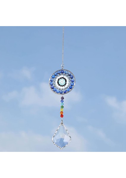 7 Çakra Kristal Suncatcher Yuvarlak Kristaller Boncuk Kolye Asılı Prizma Damla Güneş Yakalayıcılar Windows Ev Bahçe Dekor, D (Yurt Dışından)