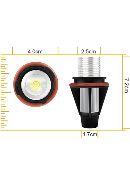 Bmw Angel Eyes 5W E39 E60 Angel Eyes Sis Farları LED Farlar Gündüz Farları Kod Çözücü Beyaz Işık ile (Yurt Dışından)