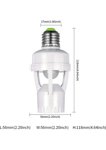 E27 Duy Adaptörü Pır Hareket Sensörü AC100-240V LED Ampul Soket Dönüştürücü Insan Varlık Dedektörü (Yurt Dışından)