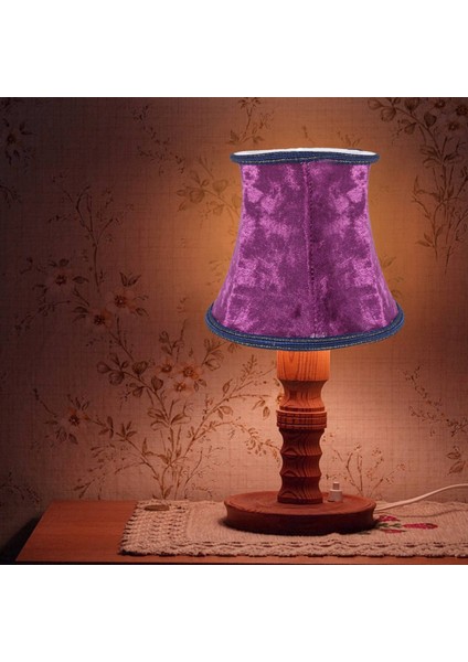 Abajur Üzerinde Kumaş Klipsli, Modern Avrupa Tarzı Duvar Aplik Lambası Için E14 El Yapımı Abajur, Kristal Lamba, Mum Lamba, Mavi Flanel Dekorlu Masa Lambası (Koyu Mor) (Yurt Dışından)