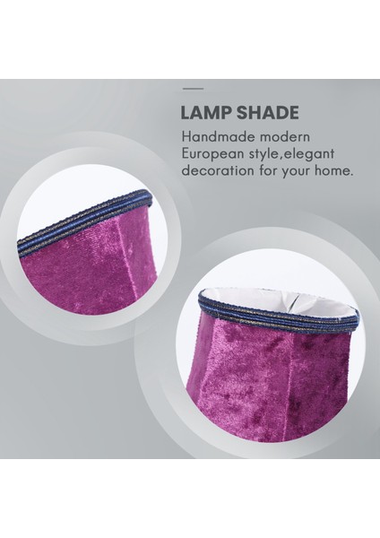 Abajur Üzerinde Kumaş Klipsli, Modern Avrupa Tarzı Duvar Aplik Lambası Için E14 El Yapımı Abajur, Kristal Lamba, Mum Lamba, Mavi Flanel Dekorlu Masa Lambası (Koyu Mor) (Yurt Dışından)
