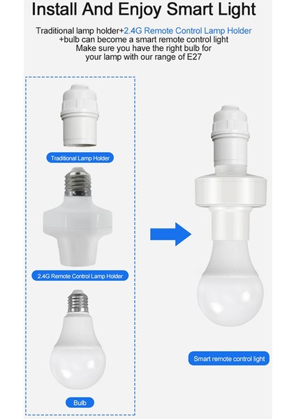 E27 Kablosuz Uzaktan Kumanda Işık Lambası Tutucu Akıllı Ampul Adaptörü LED Lamba Tutucu LED Ampul Için Akıllı Cihaz (Yurt Dışından)