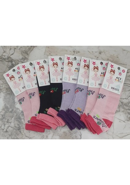Kız Çocuk Likralı Mevsimlik Patik Çorap 8'li Paket