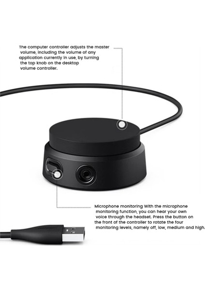 A10 A40 QC35II QC45 Kulaklık Mikrofon/ses Kontrolü Için USB Denetleyici Kablosu (Yurt Dışından)