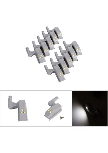 LED Menteşe Işık Evrensel Dolap Dolap Menteşe LED Gece Lambası Mutfak Ev Yatak Odası Lambası-Soğuk Beyaz (Yurt Dışından)