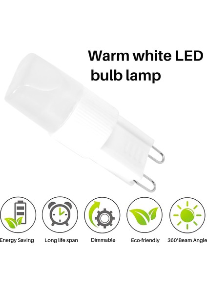 10X G9 1W LED Yüksek Güçlü Ampul Lamba Işığı Sıcak Beyaz 3500 K (Yurt Dışından)