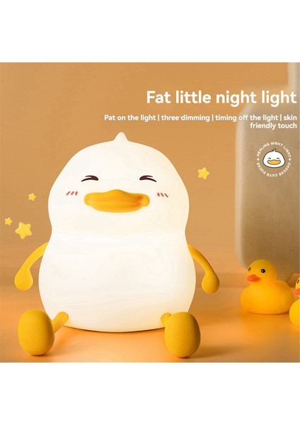 Gece Lambası USB Şarjlı Cep Telefonu Tutucu Pat Light Yatak Odası Başucu Uyuyan Şişman Ördek Gece Lambası (Yurt Dışından)