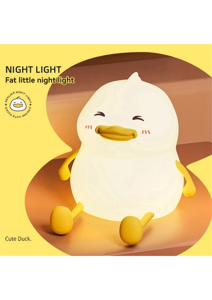 Gece Lambası USB Şarjlı Cep Telefonu Tutucu Pat Light Yatak Odası Başucu Uyuyan Şişman Ördek Gece Lambası (Yurt Dışından)