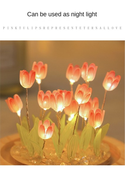 Lale Gece Lambası El Yapımı Kendin Yap Lale Kız Oturma Odası Gece Lambası Masaüstü Lambası Romantik Ortam Lambası-Sarı (Yurt Dışından) modelleri