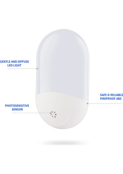 2 Adet LED Sensörlü Işık Plug-In Gece Sıcak Beyaz Çocuklar Için Ev Yatak Odası Banyo Mutfak Koridor Merdiven (Ab Tak) (Yurt Dışından)