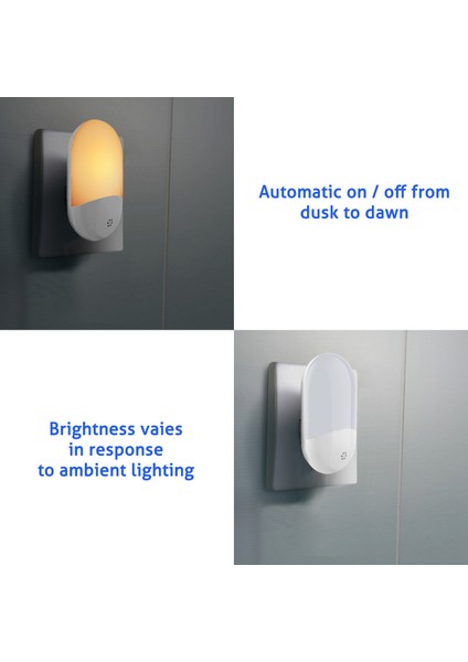 2 Adet LED Sensörlü Işık Plug-In Gece Sıcak Beyaz Çocuklar Için Ev Yatak Odası Banyo Mutfak Koridor Merdiven (Ab Tak) (Yurt Dışından)