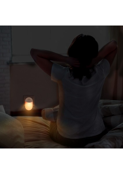 2 Adet LED Sensörlü Işık Plug-In Gece Sıcak Beyaz Çocuklar Için Ev Yatak Odası Banyo Mutfak Koridor Merdiven (Ab Tak) (Yurt Dışından)