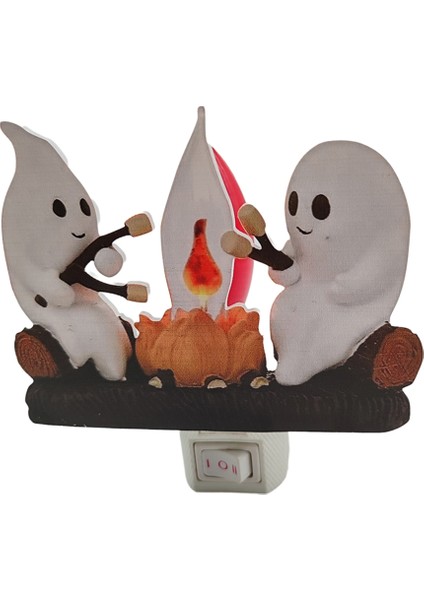 Hayalet Kamp Ateşi Titreyen Gece Lambası Alev Cadılar Bayramı Gece Lambası 3D LED Küçük Sahte Kamp Ateşi Gece Lambası Dekor Abd Fişi (Yurt Dışından) fiyatları