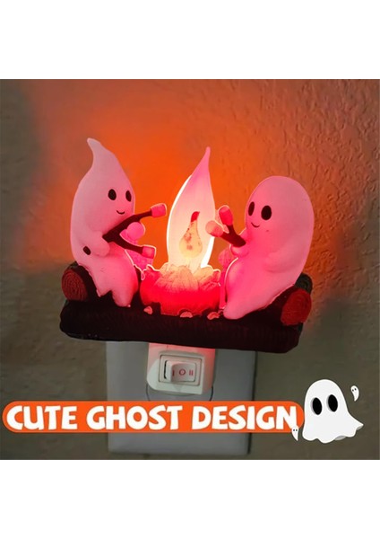 Hayalet Kamp Ateşi Titreyen Gece Lambası Alev Cadılar Bayramı Gece Lambası 3D LED Küçük Sahte Kamp Ateşi Gece Lambası Dekor Abd Fişi (Yurt Dışından) indirimleri