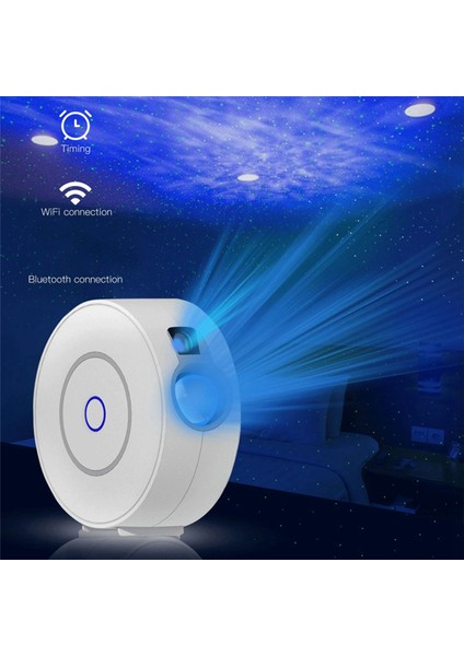 Tuya Akıllı Yıldız Projektörü Wifi Lazer-Yıldızlı Projektör Dalgalanan LED Renkli Ev Atmosfer Işığı Kablosuz Kontrol Ab Fişi (Yurt Dışından)