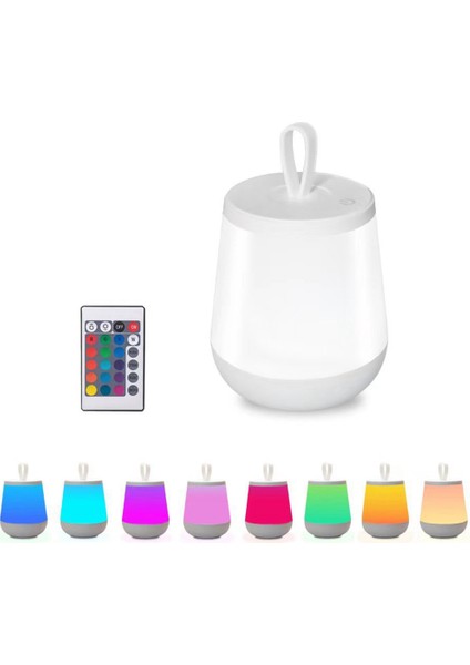 LED Gece Lambası Dokunmatik Lamba Başucu Lambası Çocuk Odası Için Uzaktan Kumandalı Kısılabilir Işık Rgb Renk Değiştiren (Yurt Dışından)