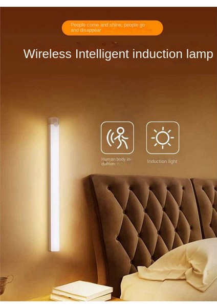 Kablosuz LED Gece Lambası Hareket Sensörlü Işık Dolap Gece Lambası Mutfak Yatak Odası Dolap Işığı Sıcak Işık Modeli (Yurt Dışından)