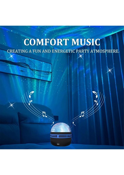 Su Dalgası Sihirli Top Projeksiyon Lambası Yaratıcılar Masa Lambası Romantik Dekor Yıldızlı Aurora Renkli Yıldızlar Atmosfer Lambası (Yurt Dışından)