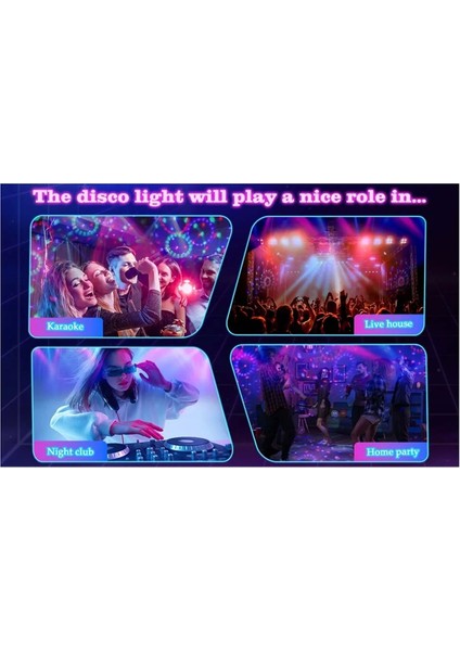 Disko Parti Işıkları Disko Topu LED Uv Ses Frekansı Strobe Sahne Efekti Düğün Noel Festivali Parti Işıkları (Yurt Dışından)