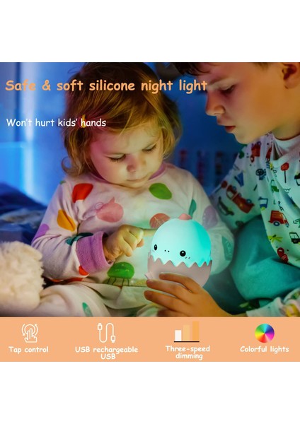 Renk Değiştirme Modları ile Çocuklar Için Gece Lambası Tüm Gece Uyku Için LED Kreş Gece Lambası Silikon Bebek Işığı (Yurt Dışından)