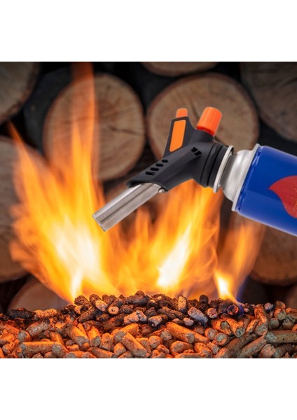 Çakmaklı Turbo Torch Kartuş Pürmüz + 1 Adet Golf Kartuş 395 ml / (5 kg Fame Çam Peleti 6 mm - Dumansız Hediye)