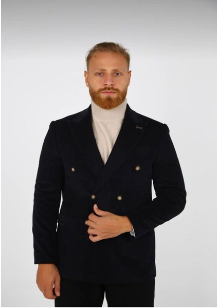 Brango Kruvaze Kadife Ceket 6 Drp