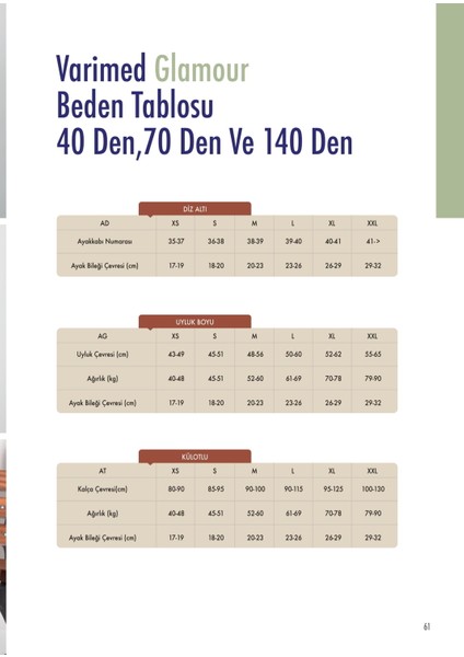 V22312 Varicease Glamour 140 Den Diz Üstü Kapalı Burun Destek Çorabı