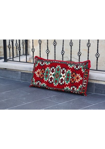 Şark Köşesi Takımı Sırt Dayama Yastığı Apaçi Kırmızı Modeli (Sünger Dahil) 40 x 90 x 10 cm