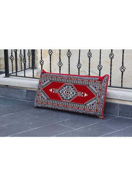 Şark Köşesi Takımı Sırt Dayama Yastığı Yahyalı Kırmızı Modeli (Sünger Dahil) 40 x 90 x 10 cm
