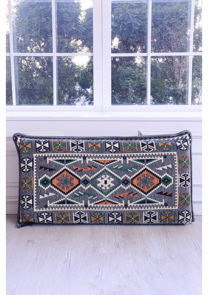 Şark Köşesi Takımı Sırt Dayama Yastığı Anadolu Gri Modeli (Sünger Dahil) 40 x 90 x 10 cm