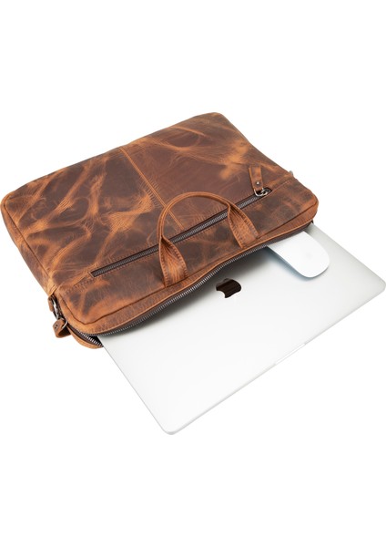 Deri Laptop Çantası,13 Inch ve 16 Inch Omuz Askılı Laptop Evrak Çantası-Isim Yazılabilir modelleri