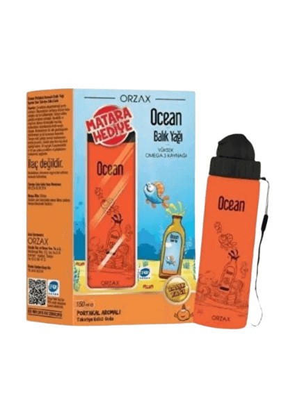 Ocean Omega3 Şurup 150 ml - Portakal Matara Hediyeli