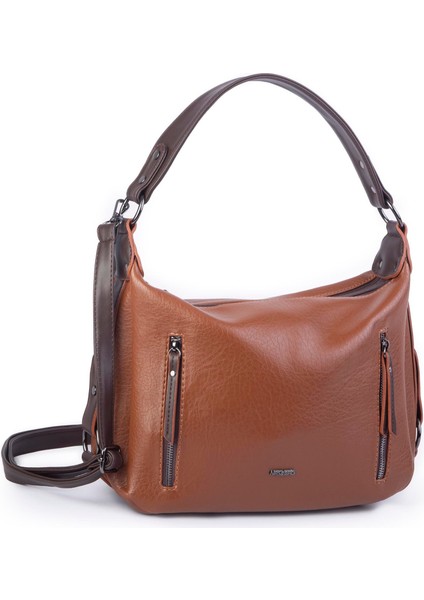 Çok Gözlü Kadın Omuz ve Çapraz Çanta (33X25 cm ) Taba Kahve Victoria fırsatları