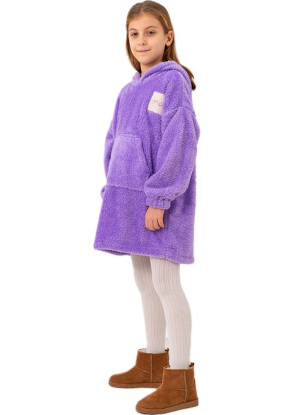 Unisex Kapişonlu Çocuksweatshırt Çift Taraflı Polar Giyilebilir Ev Battaniyesi fiyatları