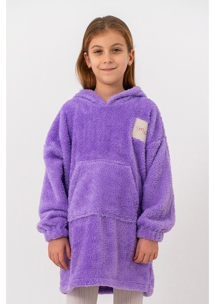 Unisex Kapişonlu Çocuksweatshırt Çift Taraflı Polar Giyilebilir Ev Battaniyesi modelleri