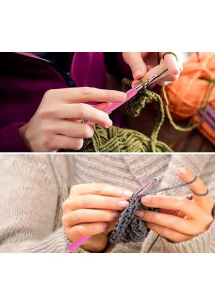 Pembe Çantalı Ergonomik Silikon Tığ Seti
