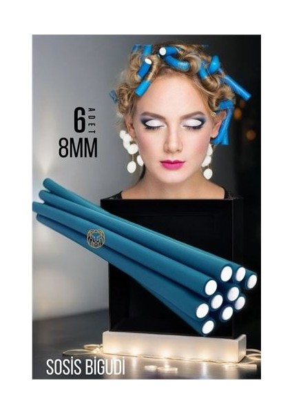 ModaCar 8 mm Sosis Latex Bigudi 6 lı Paket