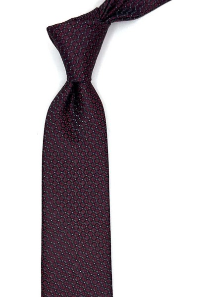 Bordo Küçük Desen Slim Kravat SK8014
