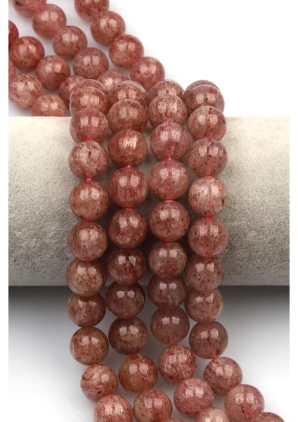 Çilek Kuvars Doğal Taş Dizi 12 mm Küre Kesim